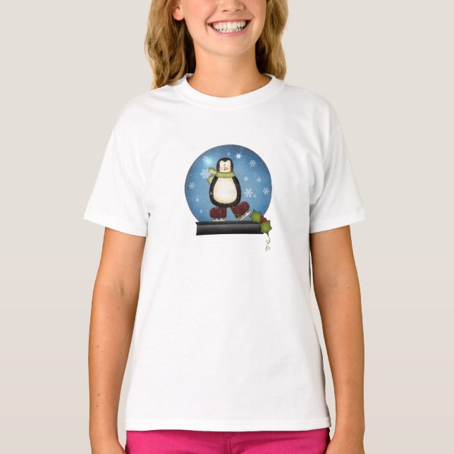 Pinguin in einer Snowglobe T-Shirt (Vorderseite)