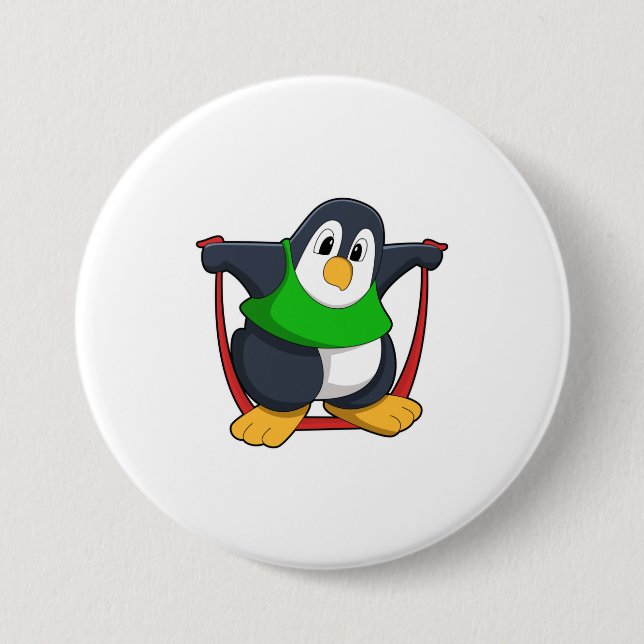 Pinguin in Fitness mit Skipping rope.PNG Button (Vorderseite)
