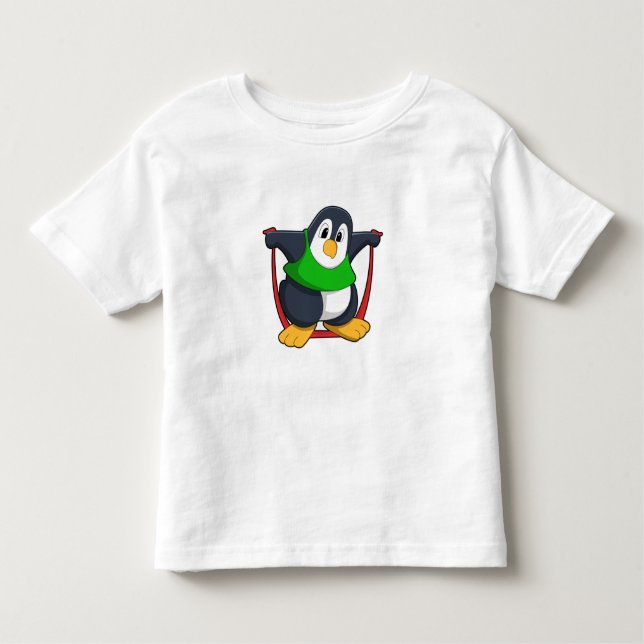Pinguin in Fitness mit Skipping rope.PNG Kleinkind T-shirt (Vorderseite)