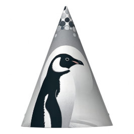 Pinguin in grauem Geometrie Circle Dot Beach Muste Partyhütchen