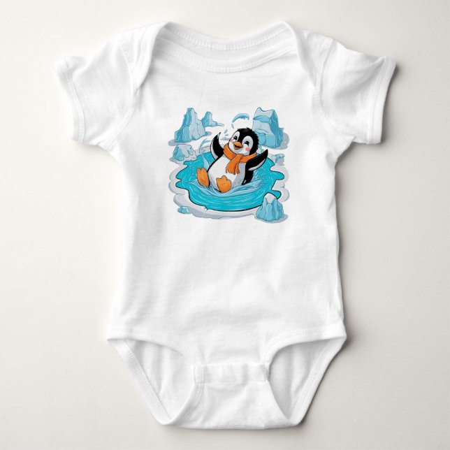 Pinguin in Ice Baby Strampler (Vorderseite)