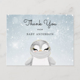 Pinguin in Mask Baby Dusche Vielen Dank Postkarte