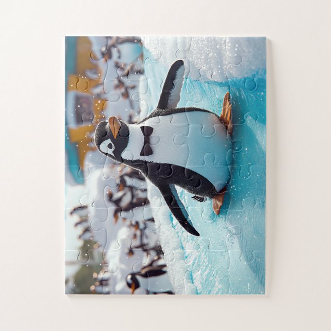 Pinguin in Smoking - Eiskalender Puzzle (Vertikal)