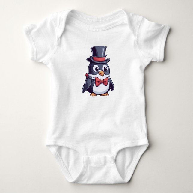 Pinguin in Tophut Baby Strampler (Vorderseite)
