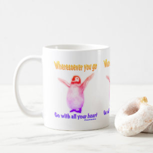 Pinguin inspirierendes Glück Konfuzius Zitat Kaffeetasse