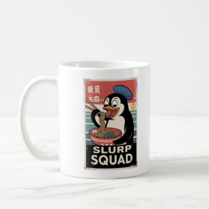 Pinguin isst Ramen Lustiges Schlürf-Team Kaffeetasse
