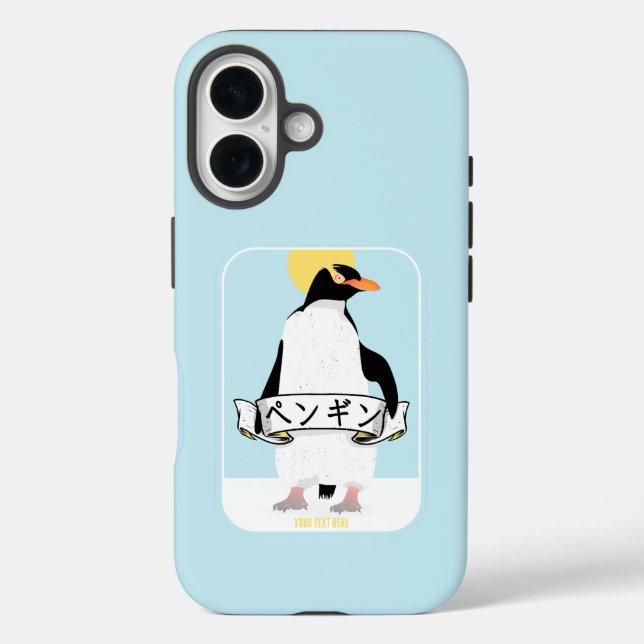 Pinguin Japanisch Schrift, die Pinguin liest Case-Mate iPhone Hülle (Rückseite)