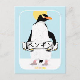 Pinguin Japanisch Schrift, die Pinguin liest Postkarte
