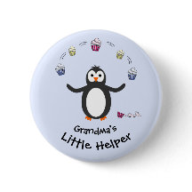 Pinguin jonglieren Kuchen kleine Helfer blau