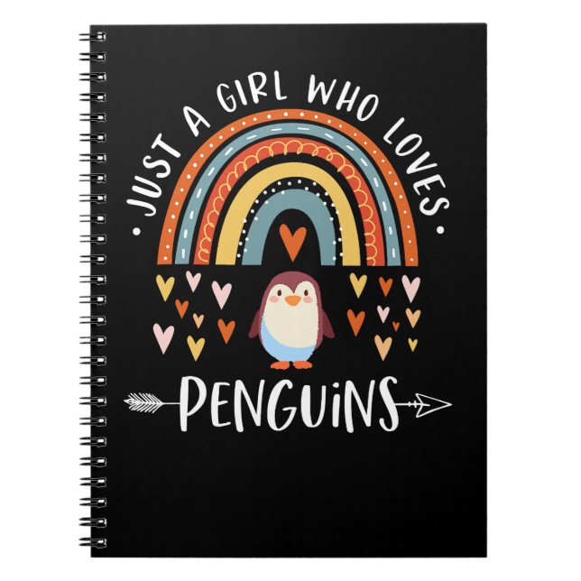 Pinguin Just A Girl, die Pinguine Rainbow Pen Lieb Notizblock (Vorderseite)