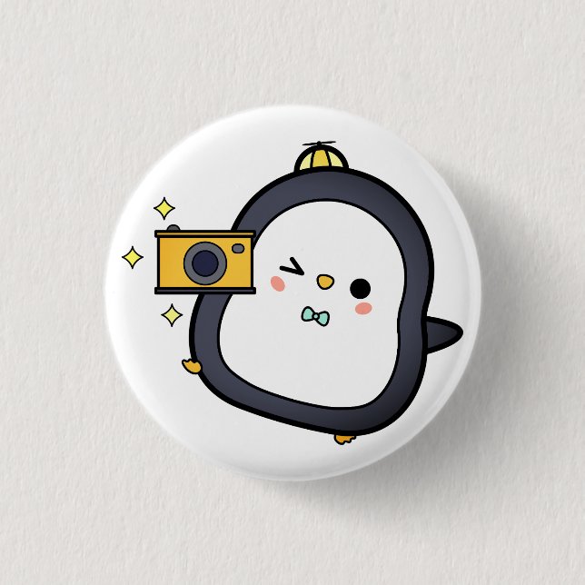 Pinguin, Kamera, Zeichen Button (Vorderseite)