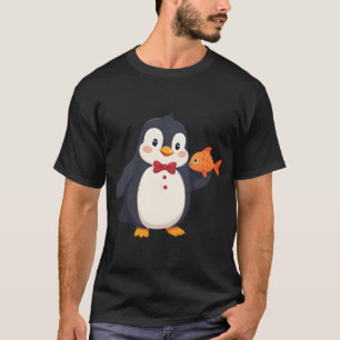 Pinguin-Kellner serviert Fischgericht T-Shirt