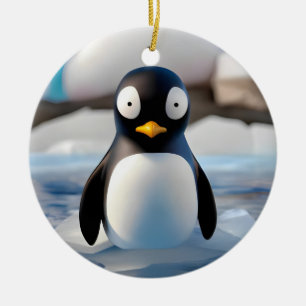 Pinguin Keramik Ornament