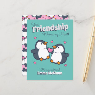 Pinguin-Klassenzimmer Valentine Niedlich Freundsch Postkarte