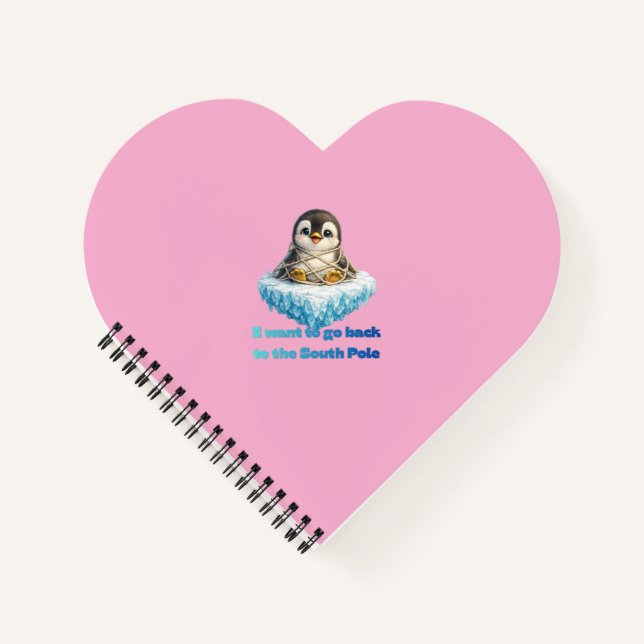 Pinguin-Klimawandel-Schutz-Design Notizbuch (Vorderseite)