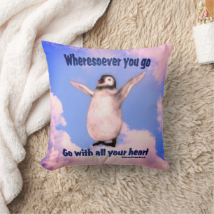 Pinguin Konfuzius Attitude Zitat Inspiration Kissen
