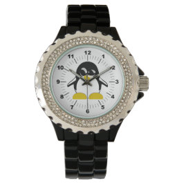 Pinguin Kristall Black Enamel Watch Armbanduhr