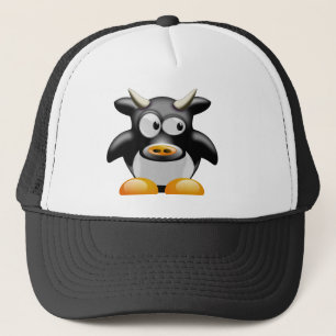 Pinguin-Kuh mit Hörnern Truckerkappe
