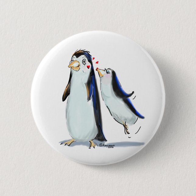 Pinguin-Kuss Button (Vorderseite)