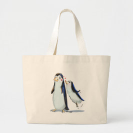Pinguin-Kuss Jumbo Stoffbeutel