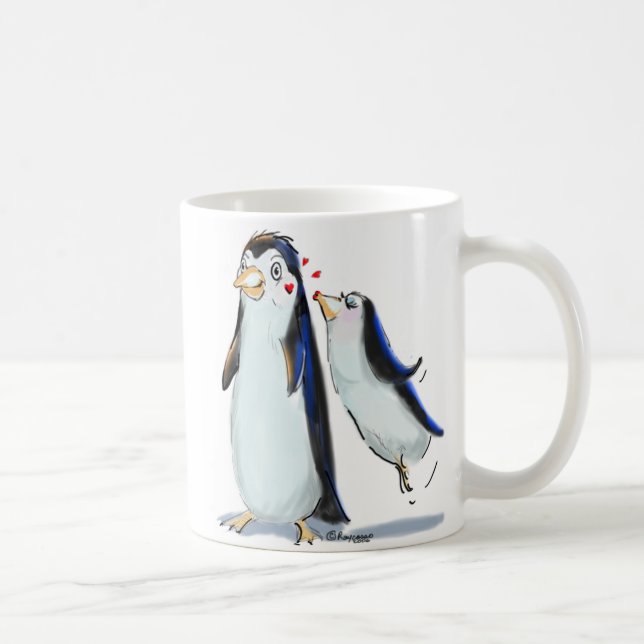Pinguin-Kuss Kaffeetasse (Rechts)