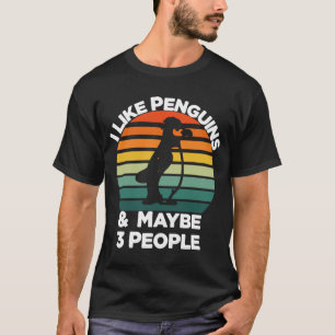 Pinguin l Vintage Ich mag Pinguine und vielleicht T-Shirt