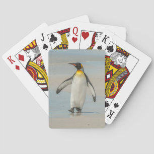 Pinguin läuft am Strand entlang Spielkarten