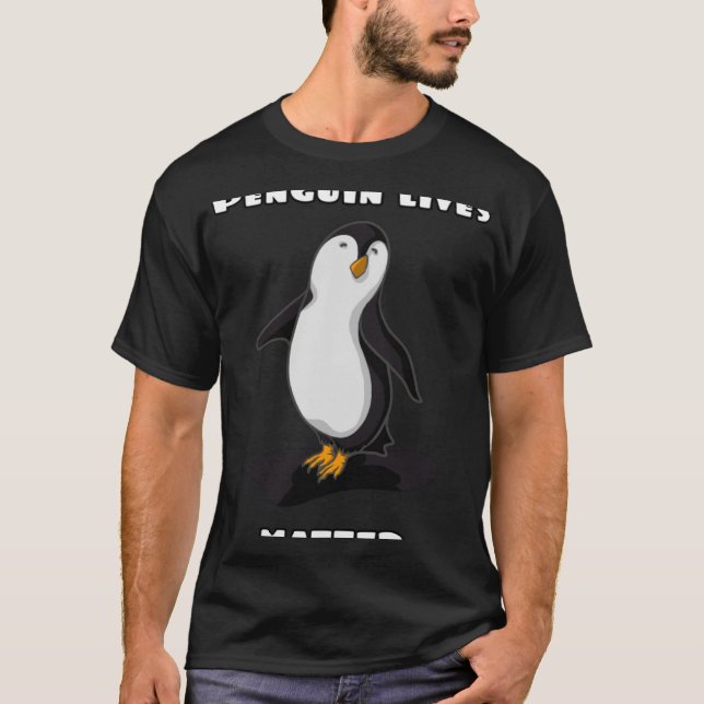 Pinguin lebt matt T-Shirt (Vorderseite)