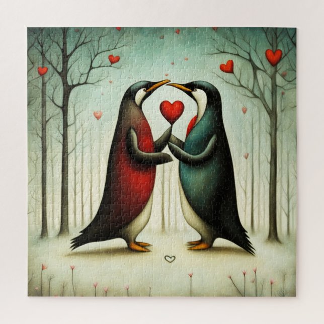 Pinguin Liebe 2 Puzzle (Vertikal)