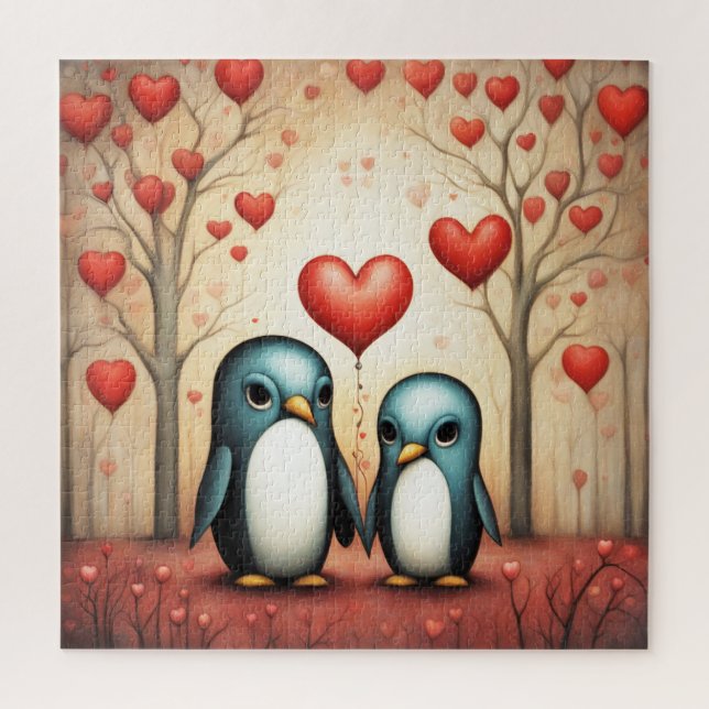 Pinguin Liebe 3 Puzzle (Vertikal)