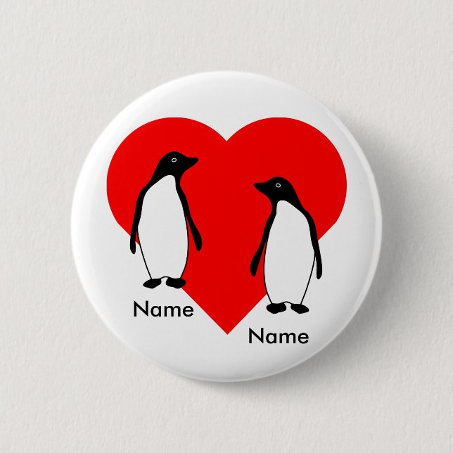 Pinguin Liebe Couple Button (Vorderseite)