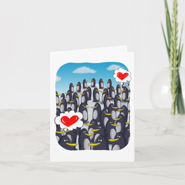 Pinguin-Liebe für Valentine Karte (Vorderseite)