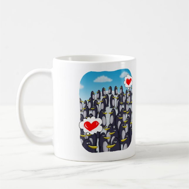 Pinguin Liebe für Valentine. Liebe an erster Stell Kaffeetasse (Links)