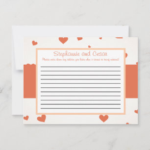 Pinguin-Liebe/-Herz-Peach Hinweiskarte