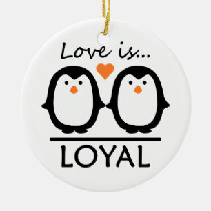 Pinguin-Liebe-Ornament, anpassen Keramikornament