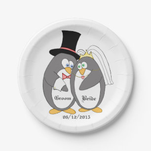Pinguin-Liebe Pappteller