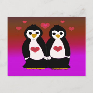 Pinguin-Liebe Postkarte