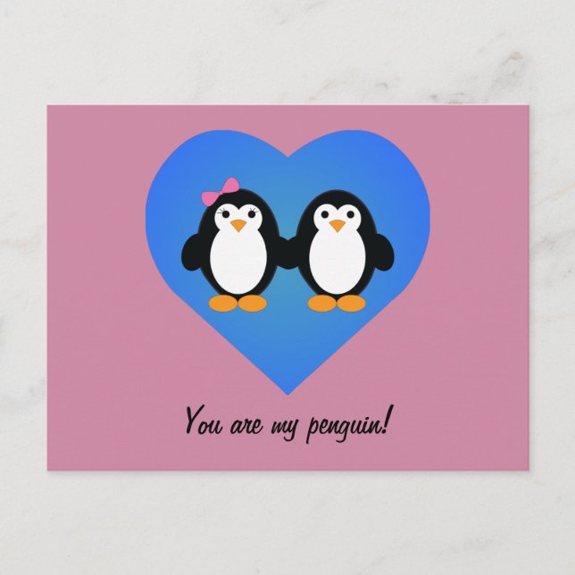 Pinguin-Liebe Postkarte (Vorderseite)
