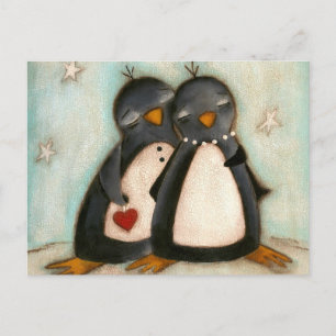 Pinguin-Liebe - Postkarte