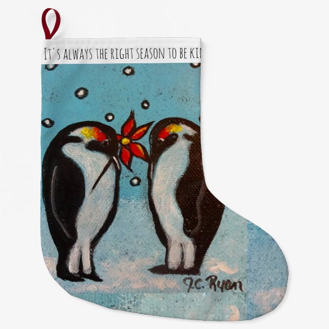 Pinguin Liebe Strumpf Großer Weihnachtsstrumpf (Vorderseite)