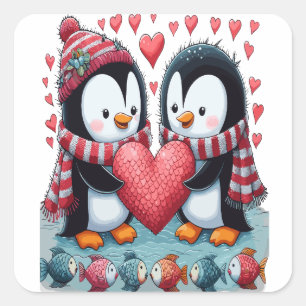 Pinguin Liebe Valentinstag Aufkleber