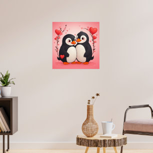 Pinguin-Liebe Valentinstag Poster
