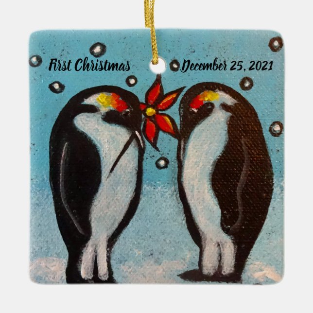 Pinguin Liebe Weihnachtsschmuck (Vorderseite)