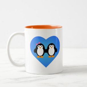 Pinguin-Liebe Zweifarbige Tasse