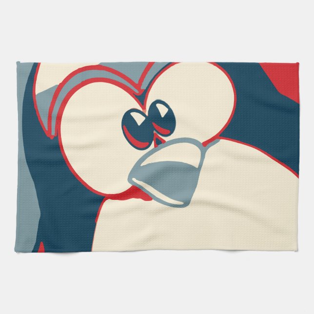 Pinguin Linuxs Tux Obama-Plakat Küchentuch (Horizontal)
