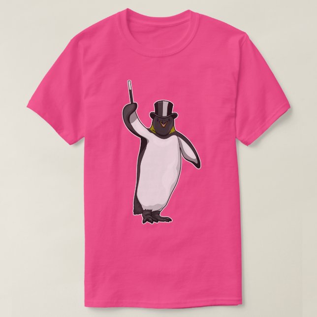 Pinguin Magician Magician Zauberwand T-Shirt (Design vorne)