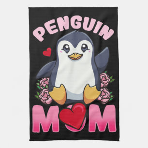 Pinguin-Mama Geschenk für die eigentümerische Pi Geschirrtuch
