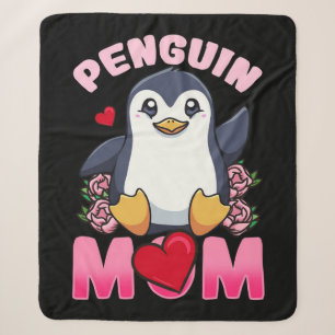 Pinguin-Mama   Geschenk für die eigentümerische Pi Sherpadecke