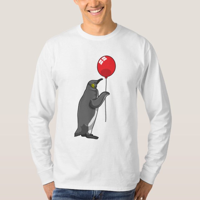 Pinguin mit Balloon T-Shirt (Vorderseite)
