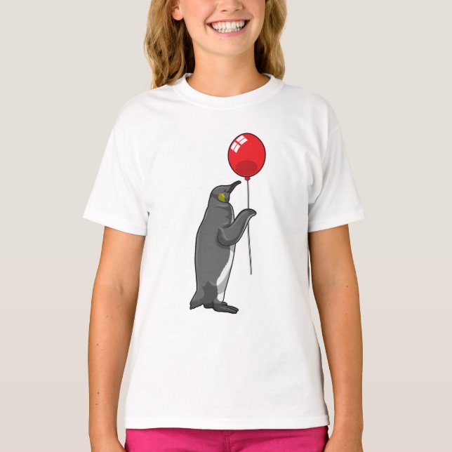 Pinguin mit Balloon T-Shirt (Vorderseite)